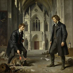 rat infested cathedral, oil on canvas by giorgio de chirico and alan lee