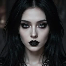 hd photograph of a beautiful goth girl with black hair, close up portrait, skin texture, in the style of ilya kuvshinov, canon eos r 3, f / 1. 4, iso 2 0 0, 1 / 1 6 0 s, dramatic lighting, fantasy, intricate, elegant, highly detailed, lifelike, photorealistic, digital painting, bokeh, hdr, high