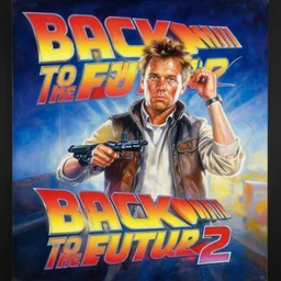 photorealistic detailed oil painting poster for back to the future 2, in the style of steve hanks, ultra - realistic and intricate, epic lighitng