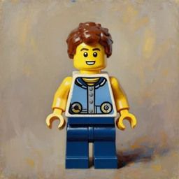 a still life portrait painting of a lego character, baroque, painting, brushstrokes, painted portrait, character painting