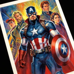 marvel mcu captain america strange, wearing futuristic cybernetic battle armor, by ashley wood, yoji shinkawa, jamie hewlett, 6 0's french movie poster, french impressionism, vivid colors, palette knife and brush strokes, dutch angle