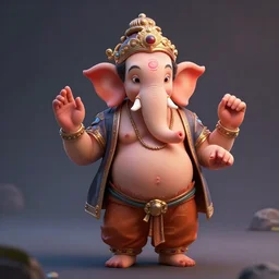 ganesh as pixar cartoon character unreal engine, octane render, digital art, trending on artstation, 8 k, detailed, atmospheric, immaculate