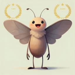 an very happy upbeat humanoid mothman very stylized, slim, in the style of jihoon park, digital art painting, winning award image, matte painting, light colours, superb, trending in artstation