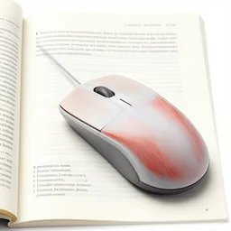 Biologically accurate anatomical description of a computer mouse, medical book, full page, quadrichromic