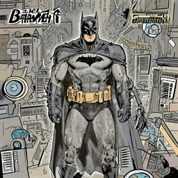 depiction of Batman In the style of Phil Hale