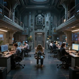 hyperrealistic dslr film still of scenes from office space set in space, stunning 8 k octane comprehensive 3 d render, inspired by istvan sandorfi & greg rutkowski & unreal engine, perfect symmetry, dim volumetric cinematic lighting, extremely hyper - detailed, extremely lifelike attributes & lifelike texture, intricate, masterpiece, artstation, stunning