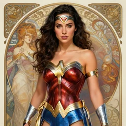 Hayley Williams as Wonder Woman, cute, fantasy, intricate, elegant, highly detailed, digital painting, 4k, HDR, concept art, smooth, sharp focus, illustration, art by artgerm and H R Giger and alphonse mucha