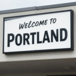 welcome to portland sign
