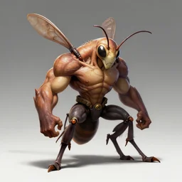 muscular wasp alien, artstation