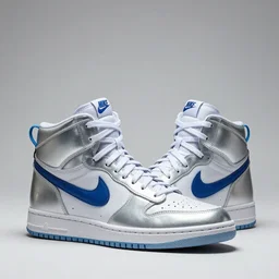 retro futuristic Nike high top sneakers by syd mead