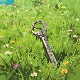 a wholesome animation key shot of a beautiful grass field with flowers, howl's moving castle inspired by studio ghibli, pixar and disney animation, sharp, rendered in unreal engine 5, focused, anime key art by greg rutkowski, bloom, dramatic lighting