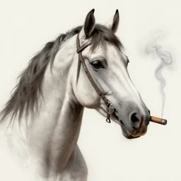 painted portrait of a horse smoking a cigarrete, fantasy intricate elegant extremely detailed digital painting trending artstation concept art sharp focus illustration art by alphonse mucha greg rutkowski craig mullins