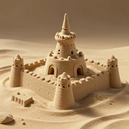 Sand castle, octane render, unreal engine 5, extreme quality, extremely detailed sand, realistic, realistic lighting, realistic shadows, 8k