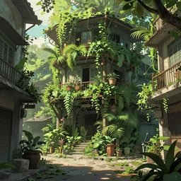 an intricate concept art illustration of an undergrowth manila street, anime style, fuzichoco color palette, natural lighting, digital art, photorealistic movie still, style ivan talavera and artgerm, hyper realistic, photography film still, photorealistic, octane render, trending on artstation, cgsociety, cinematic light, 8 k