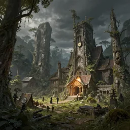 fine concept art of a scene the visual themes in the music of Andreas Vollenweider, highly realistic and detailed, intricate, cinematic lighting