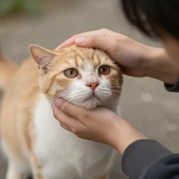 photo of a human petting an unlikely pet