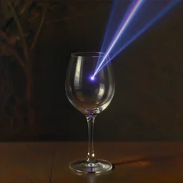 painting of laser bending through a wine glass, by krøyer, dramatic lighting, volumetric lighting, intricate detail