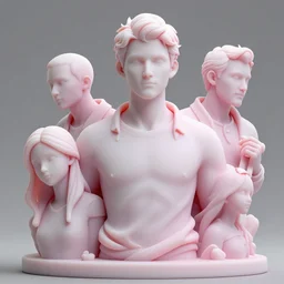 worksafe. insanely detailed. instagram photo. by wlop, ilya kuvshinov, krenz cushart, greg rutkowski, pixiv. zbrush sculpt, octane, maya, houdini, vfx. pink, white and black, gorgeous young cg gentle girlish feminine sissy boy with long hair, ponytail hairstyle, wearing hairbow, frills, silk dress, friendly smiling, in luxury advertisement. cinematic dramatic atmosphere, sharp focus, volumetric lighting