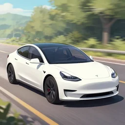 tesla in an anime about cars