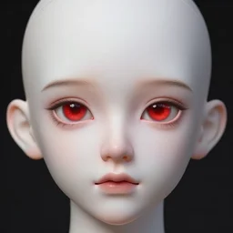 portrait of a 4 0 - year - old bald man, with a white complexion, wide, cat - like scarlet eyes, without nose, and a thin mouth, hyper realistic face, beautiful eyes, character art, art by mark brooks, hyperdetailed, cryengine, trending on artstation, digital art