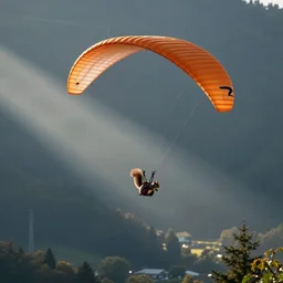 a squirrel paragliding