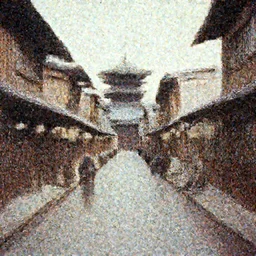 Japan 1850's streets, color photo by Slim Aarons