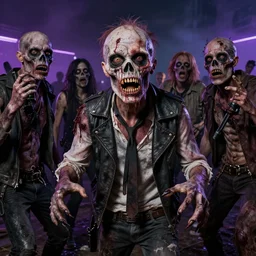 zombies at a rave, highly detailed photorealistic