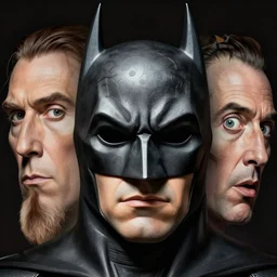 3 d close - up batman. beautiful intricately detailed mask. artwork by giger and dali and beeple and greg rutkowski