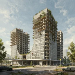 a beautiful photorealistic illustration of nature city terminal architecture building unfinished building urbex by albrecht durer, tron, archdaily, wallpaper, highly detailed, trending on artstation.