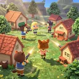 village from animal crossing going on a shooting rampage