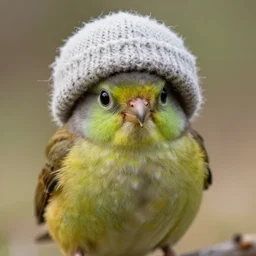 a kiwi bird wearing a wooly hat! Ultra realistic! 25mm f/1.7 ASPH Lens!
