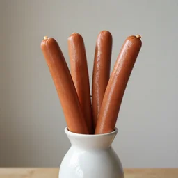 photo sausages in a vase, 4 k,