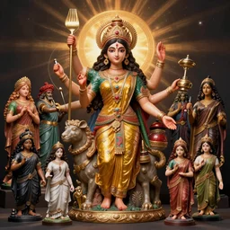 indian goddess statue by lisa frank, by mahmoud sai, by malika agueznay, by paolo uccello, by pauline haynes, by pieter bruegel the elder, by pre - raphaelite brotherhood, by rene magritte, by sonia delaunay, by wangechi mutu, by wlop, by yoshitaka amano, visual novel