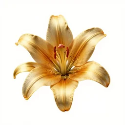 gold melting lilly in high resolution 3 d on a white background