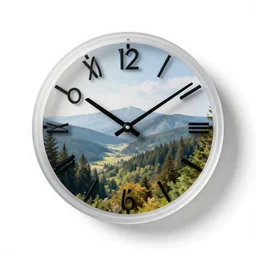 translucent wall clock, clean 3d render, octane render, isolated on a pure white background, centered, entire object in frame, sharp focus, soft studio lighting