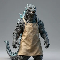 Godzilla wearing apron, digital art