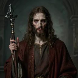 a evil cursed version of jesus, hyperrealistic, high resolution, trending on artstation, rembrandt, tabby