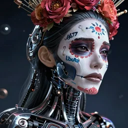ultra detailed, beautiful crying! female android!, intricate, photorealistic!, octane render, concept art, cinematic, interstellar, sharp, cyberpunk, bladerunner 2 0 4 7, 8 k, el dia los muertos, by angus mckie, moebius!, kuciara!, stanley lau, ociacia, artgerm, rutkowski, mucha