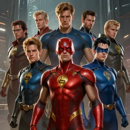a group of super heroes looking at the camera, sci fi, comic book cover, poster, intricate, highly detailed, digital painting, artstation, concept art, smooth, sharp focus, illustration, unreal engine 5, 8 k, art by artgerm and greg rutkowski and shinkiro