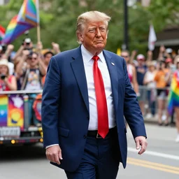 donald trump in a gay pride parade,