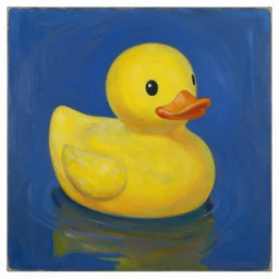 portrait of a yellow rubber duck by hilma af klint, oil on canvas. - n 9