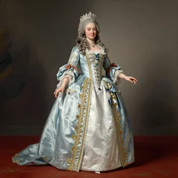 a portrait of a beautiful and elegant Empress by Franz Xaver Winterhalter, 1857, highly detailed, high quality, Rococo, Neoclassic, Romanticism, 8k, coherent, fancy, elegant, full body, vivid
