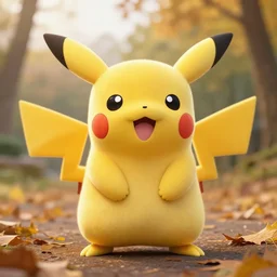 real life pokemon, cute!!!, heroic!!!, adorable!!!, playful!!!, chubby!!! fluffly!!!, happy!!!, cheeky!!!, mischievous!!!, ultra realistic!!!, autumn, slight overcast weather, golden hour, sharp focus