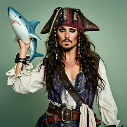 a Swashbuckling pirate wearing her best shark skin, photo by annie Leibowitz