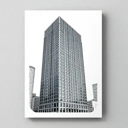 a big building poster half drawing and half photography