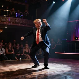 donald trump break dancing in a club