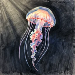 a beautiful jellyfish illustration, drawn by ernst haeckel