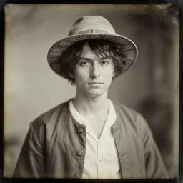 a daguerrotype photo of luffy cosplayer, very early film stock, 1 8 0 0 s, vintage