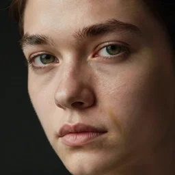 close up of a human face, hyperrealistic photograph, extremly detailed
