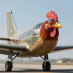A chicken fighter pilot, photorealistic, detailed, 8K